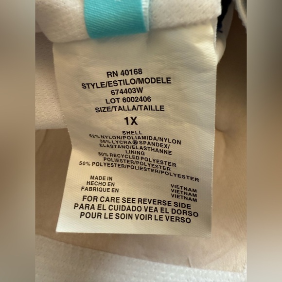 Beach Betty Abstract Crop Bathing Suit Top Size 1X - Picture 3 of 8